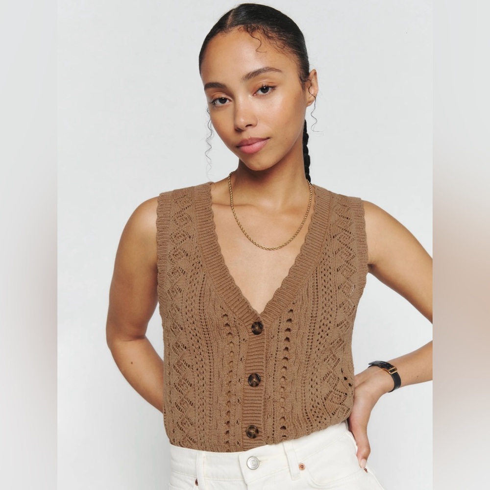Reformation saskia cotton sweater vest NWOT
